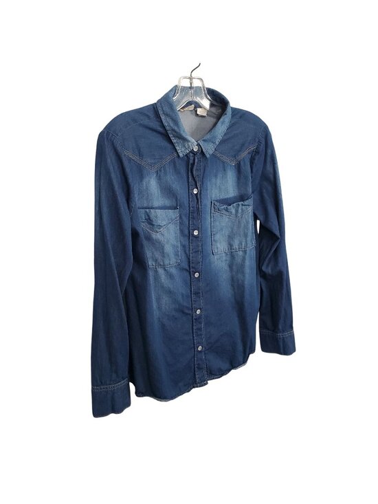 Mudd Tops - Mudd Jrs XL Shirt Denim Chambray Pearl Snap Button Down Western Country Pockets